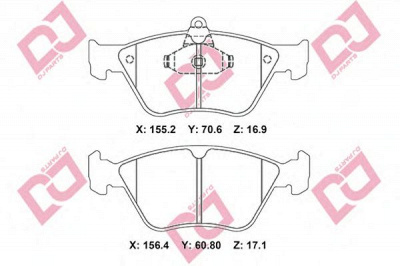 DJ PARTS bp2352 -  Комплект тормозных колодок, дисковый тормоз